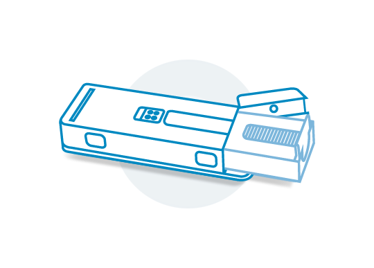 outline of Gem Runner Reloadable Safety Blade Dispenser by AccuTEC